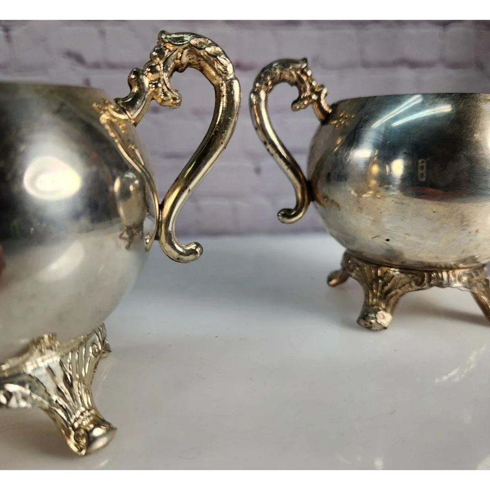 Pilgrim Silverplated Creamer and Sugar Bowl Set